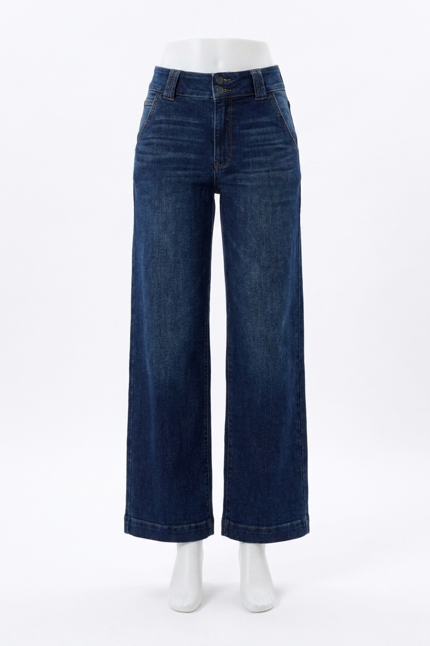 NEW JUDY BLUE high waist wide leg jeans in dark blue